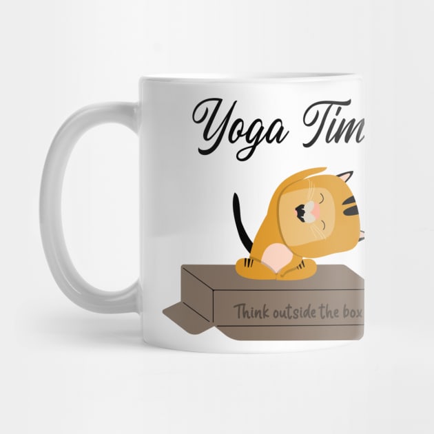 Yoga Cat / Yoga Time / Yoga Training T-shirt / Cute Cat Doing Yoga / Think Outside The Box by Redboy